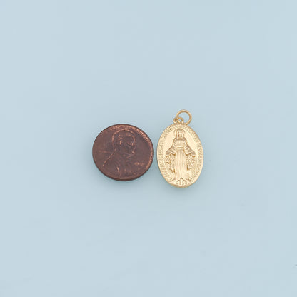 Gold Virgin Mary Charms,18K Gold Filled Virgin Mary Pendant,Religion Charm Bracelet Necklace for DIY Jewelry Making Supply