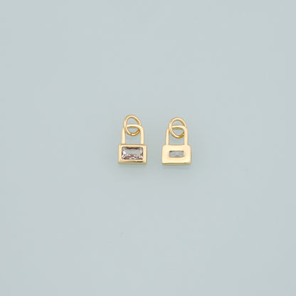 Gold Key Lock Charms,18K Gold Filled Lock Pendant,Lock Charm Bracelet Necklace for DIY Jewelry Making Supply