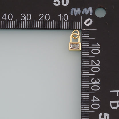 Gold Key Lock Charms,18K Gold Filled Lock Pendant,Lock Charm Bracelet Necklace for DIY Jewelry Making Supply