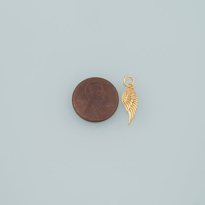 Gold Wing Charms,18K Gold Filled Wings Pendant,Angel Wings Charm Bracelet Necklace for DIY Jewelry Making Supply