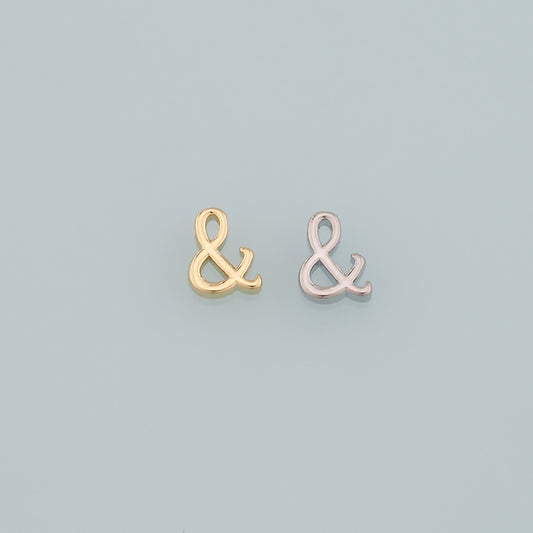 Gold Ampersand Bead,18K Gold Filled Symbol Spacer Beads Bracelet Necklace for DIY Jewelry Making Supply