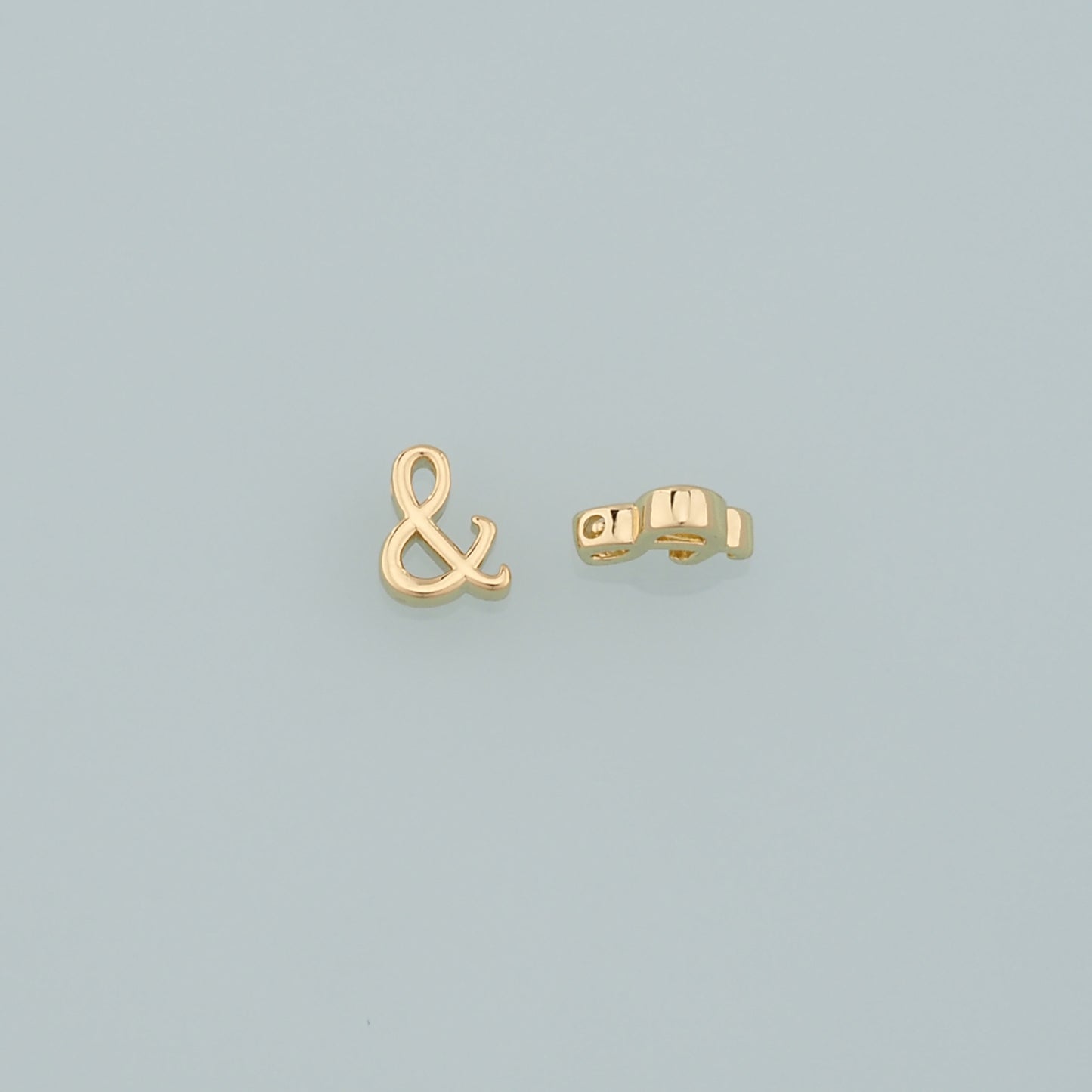 Gold Ampersand Bead,18K Gold Filled Symbol Spacer Beads Bracelet Necklace for DIY Jewelry Making Supply