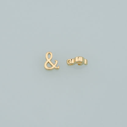 Gold Ampersand Bead,18K Gold Filled Symbol Spacer Beads Bracelet Necklace for DIY Jewelry Making Supply
