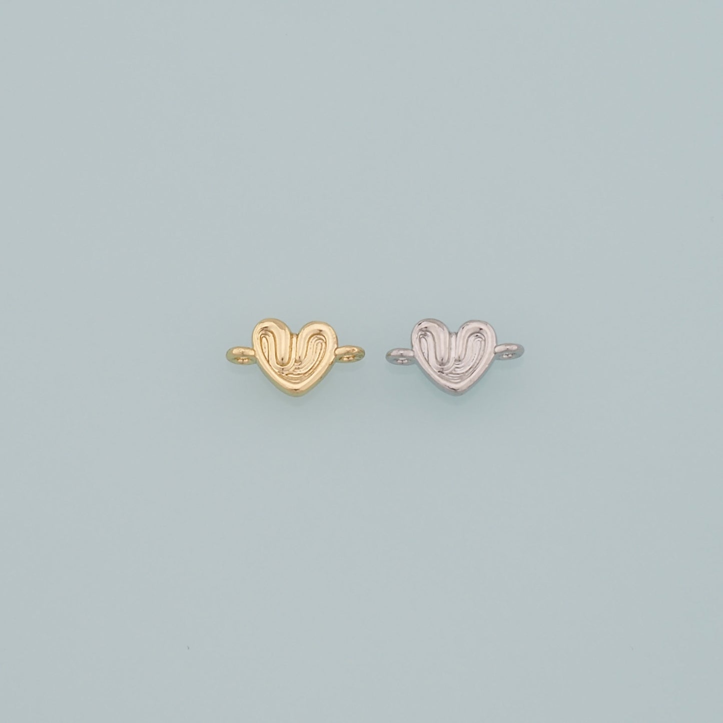18K Gold Filled Heart Connector,Heart Charm Bracelet Necklace for DIY Jewelry Making Supply