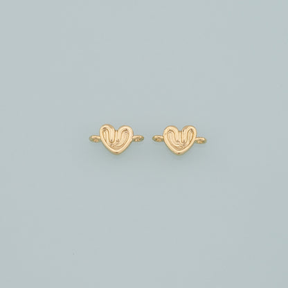 18K Gold Filled Heart Connector,Heart Charm Bracelet Necklace for DIY Jewelry Making Supply