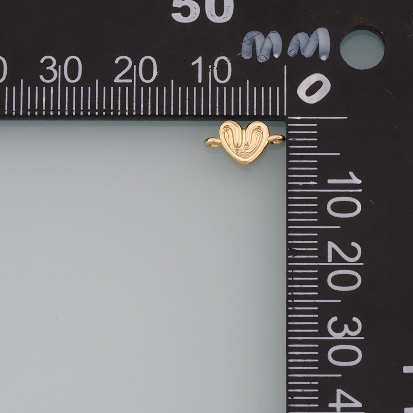 18K Gold Filled Heart Connector,Heart Charm Bracelet Necklace for DIY Jewelry Making Supply