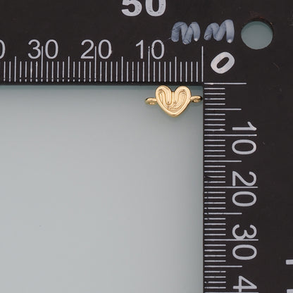 18K Gold Filled Heart Connector,Heart Charm Bracelet Necklace for DIY Jewelry Making Supply