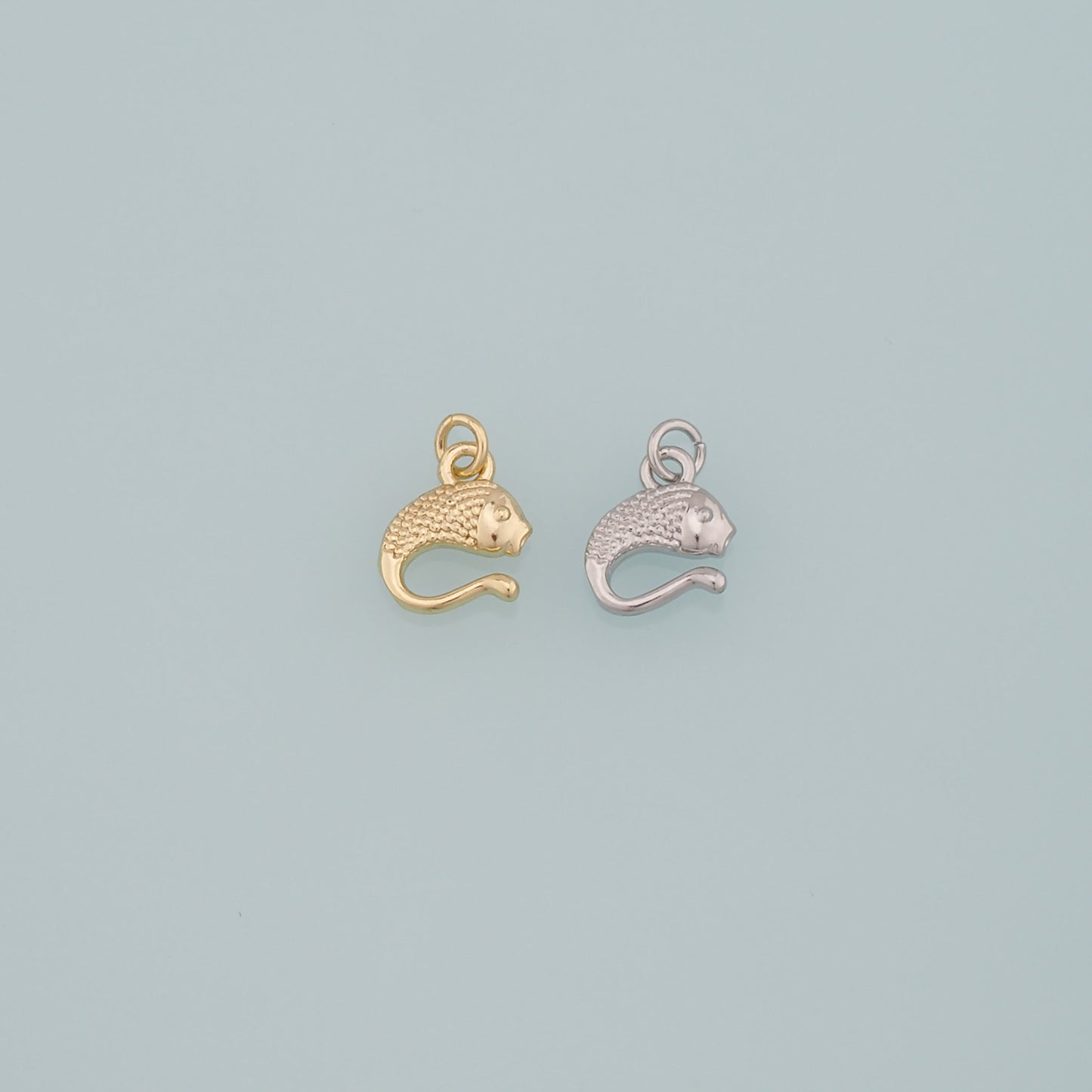 Gold Fish Charms,18K Gold Filled Fish Pendant,Dainty Fish Charm Bracelet Necklace for DIY Jewelry Making Supply