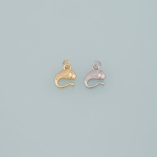 Gold Fish Charms,18K Gold Filled Fish Pendant,Dainty Fish Charm Bracelet Necklace for DIY Jewelry Making Supply