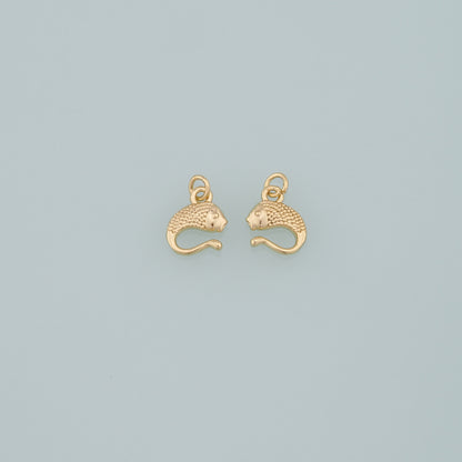 Gold Fish Charms,18K Gold Filled Fish Pendant,Dainty Fish Charm Bracelet Necklace for DIY Jewelry Making Supply