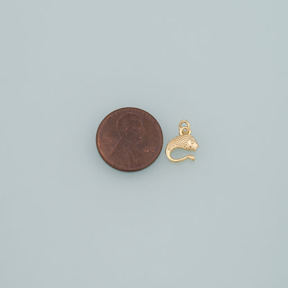 Gold Fish Charms,18K Gold Filled Fish Pendant,Dainty Fish Charm Bracelet Necklace for DIY Jewelry Making Supply