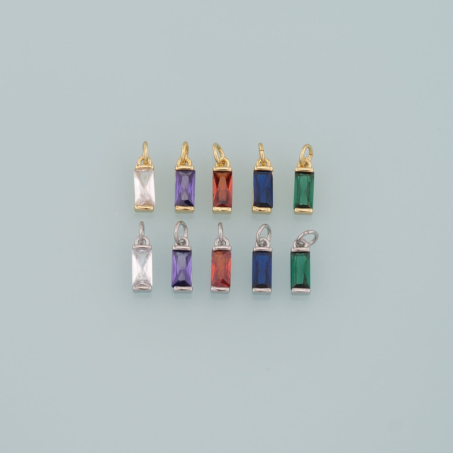 18K Gold Filled Rectangle Pendant,Dainty Rectangle Charm Bracelet Necklace for DIY Jewelry Making Supply