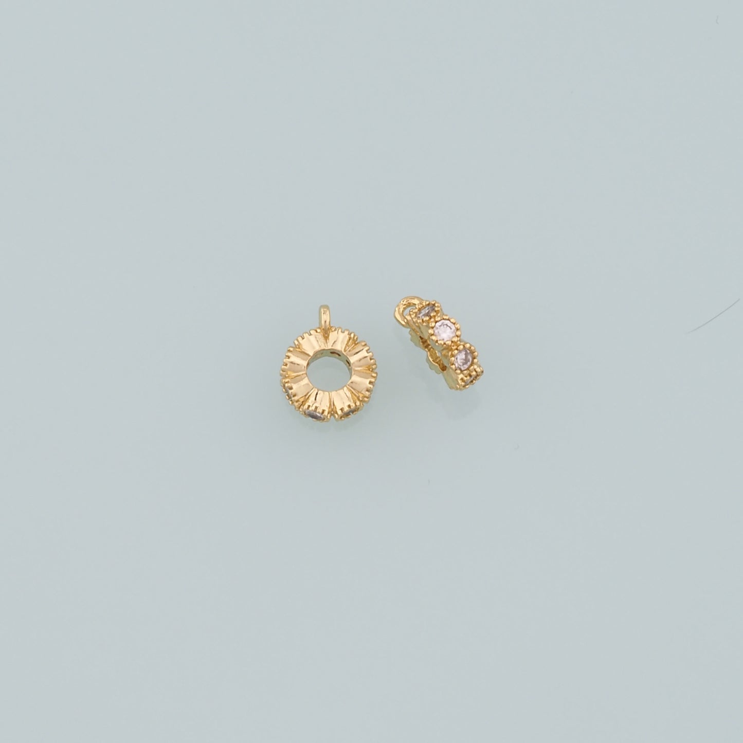 Gold Flat Round Beads,18K Gold Filled Round spacer beads Bracelet Necklace for DIY Jewelry Making Supply