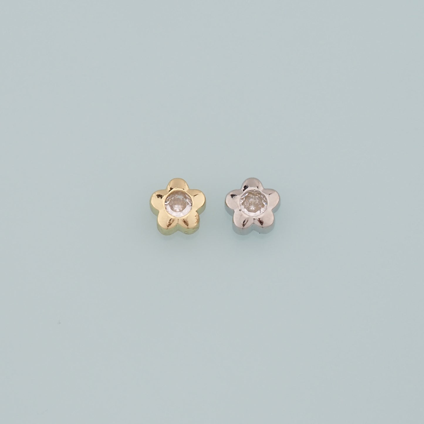 Gold Flower Spacer Beads Charms,18K Gold Filled Flower Bracelet Necklace for DIY Jewelry Making Supply