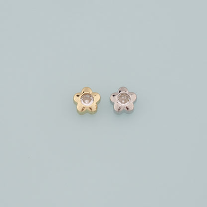 Gold Flower Spacer Beads Charms,18K Gold Filled Flower Bracelet Necklace for DIY Jewelry Making Supply