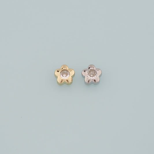 Gold Flower Spacer Beads Charms,18K Gold Filled Flower Bracelet Necklace for DIY Jewelry Making Supply