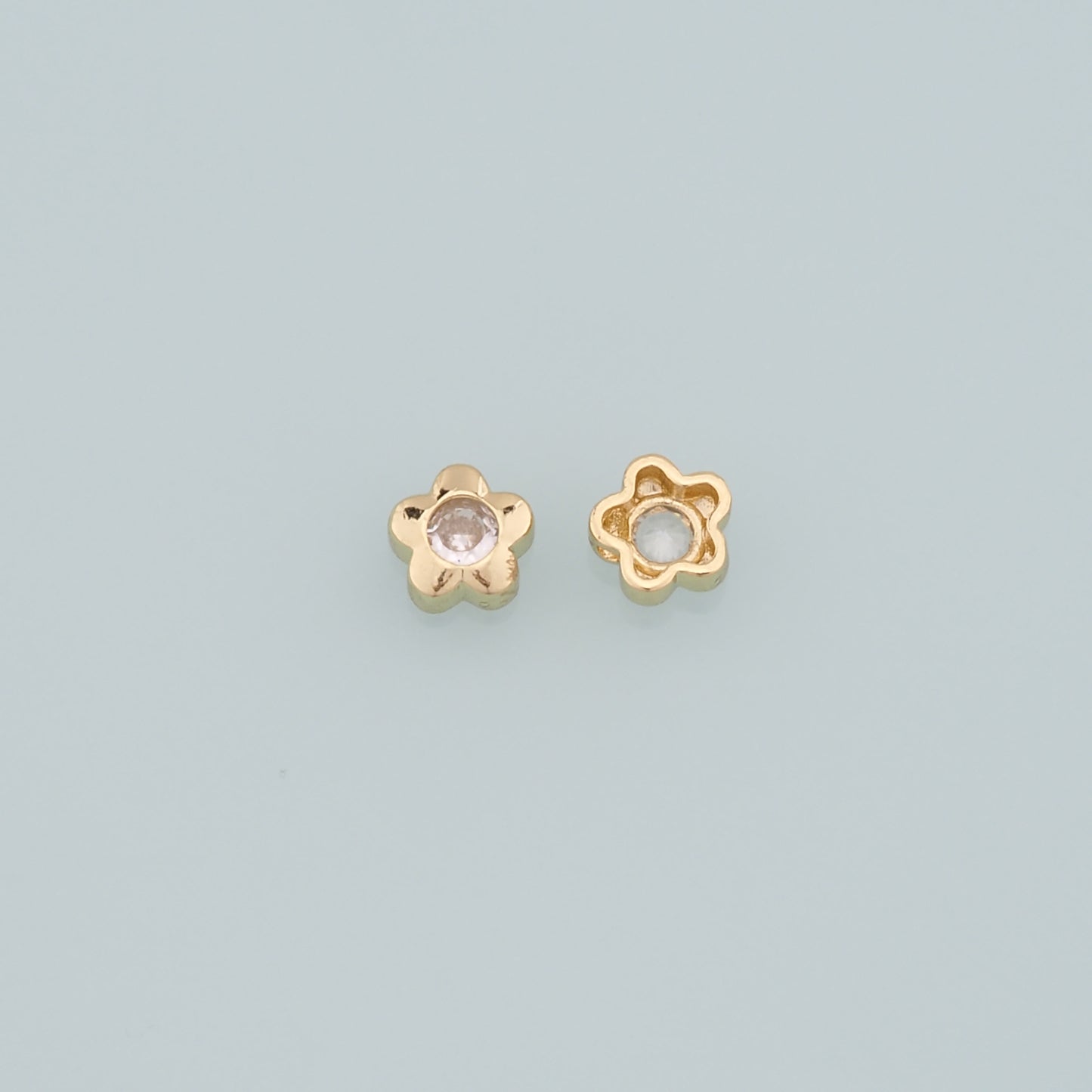 Gold Flower Spacer Beads Charms,18K Gold Filled Flower Bracelet Necklace for DIY Jewelry Making Supply