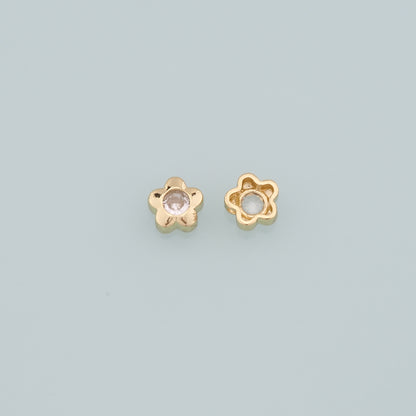 Gold Flower Spacer Beads Charms,18K Gold Filled Flower Bracelet Necklace for DIY Jewelry Making Supply