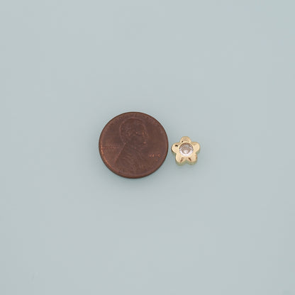 Gold Flower Spacer Beads Charms,18K Gold Filled Flower Bracelet Necklace for DIY Jewelry Making Supply