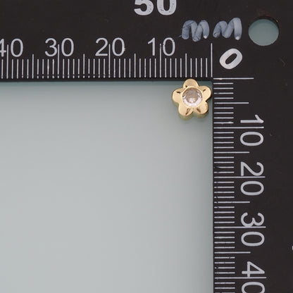 Gold Flower Spacer Beads Charms,18K Gold Filled Flower Bracelet Necklace for DIY Jewelry Making Supply