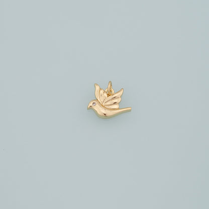 Gold Animal Charms,18K Gold Filled Bird Pendant,Bird Charm Bracelet Necklace for DIY Jewelry Making Supply