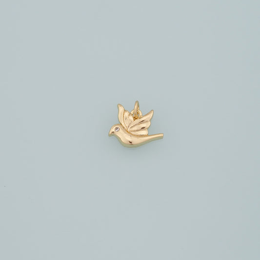 Gold Animal Charms,18K Gold Filled Bird Pendant,Bird Charm Bracelet Necklace for DIY Jewelry Making Supply