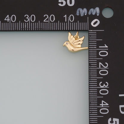 Gold Animal Charms,18K Gold Filled Bird Pendant,Bird Charm Bracelet Necklace for DIY Jewelry Making Supply