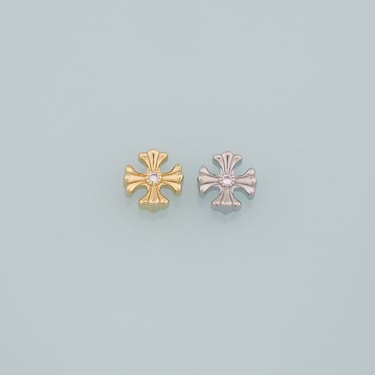 Gold Cross Spacer Beads Charms,18K Gold Filled Cross Bracelet Necklace for DIY Jewelry Making Supply