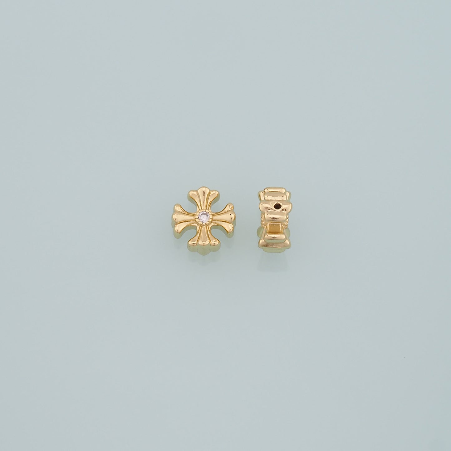 Gold Cross Spacer Beads Charms,18K Gold Filled Cross Bracelet Necklace for DIY Jewelry Making Supply