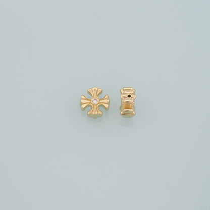 Gold Cross Spacer Beads Charms,18K Gold Filled Cross Bracelet Necklace for DIY Jewelry Making Supply