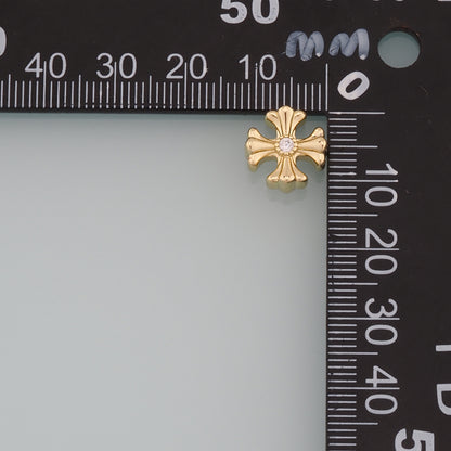 Gold Cross Spacer Beads Charms,18K Gold Filled Cross Bracelet Necklace for DIY Jewelry Making Supply
