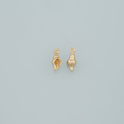 Gold Conch Charms,18K Gold Filled Conch Pendant,CZ Micro Pave Conch Shell Charm Bracelet Necklace for DIY Jewelry Making Supply