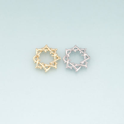 18K Gold Filled Star of Thorns Pendant,Minimalist Star Charm Bracelet Necklace for DIY Jewelry Making Supply