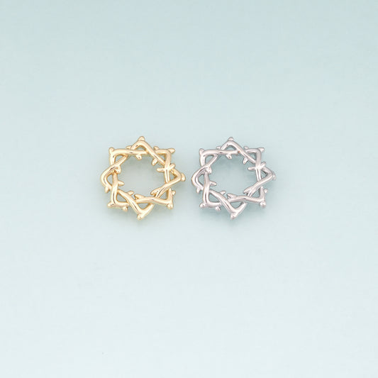 18K Gold Filled Star of Thorns Pendant,Minimalist Star Charm Bracelet Necklace for DIY Jewelry Making Supply