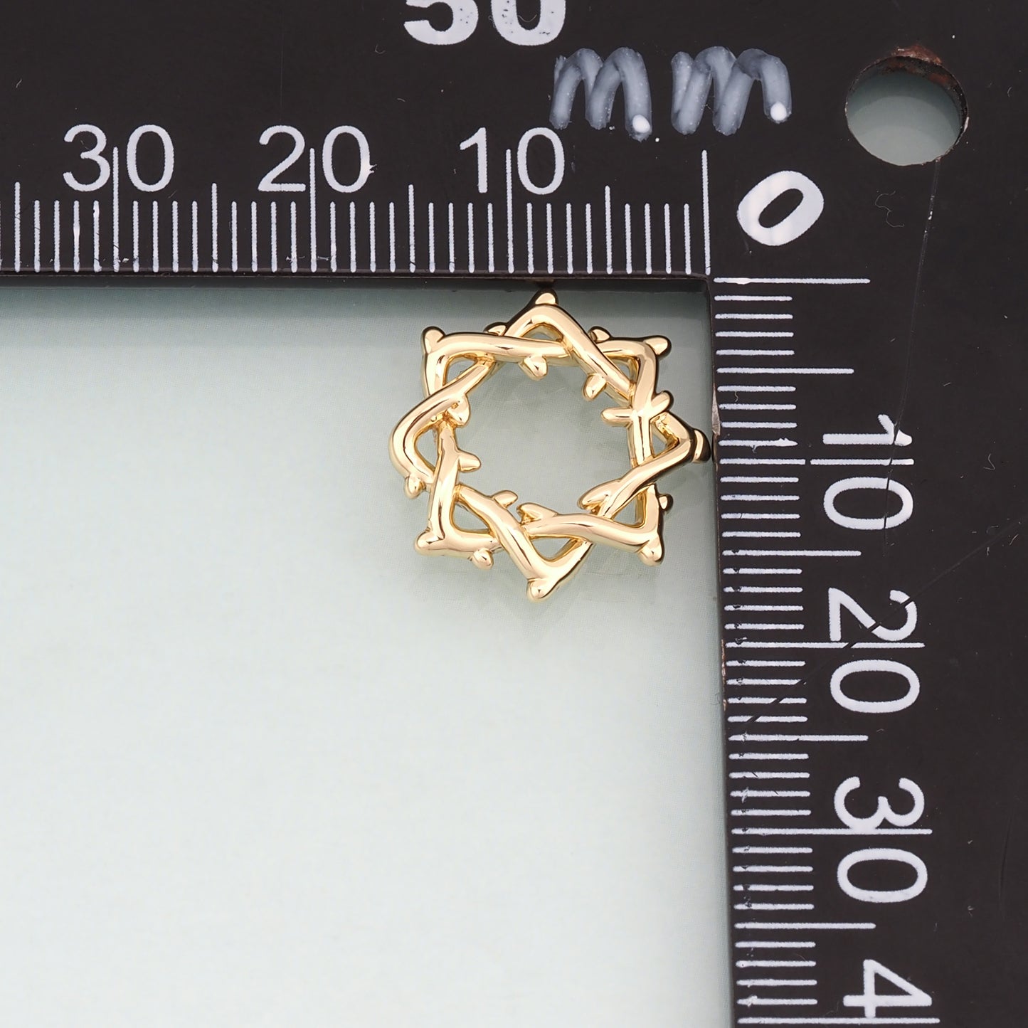 18K Gold Filled Star of Thorns Pendant,Minimalist Star Charm Bracelet Necklace for DIY Jewelry Making Supply