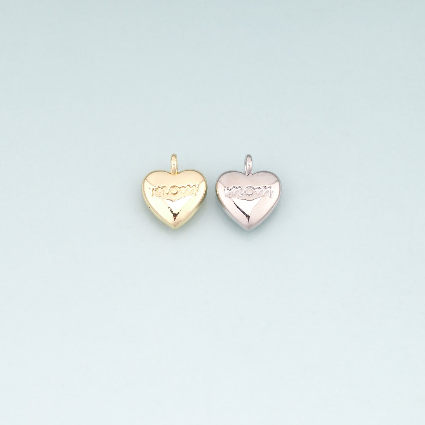18K Gold Filled Heart Pendant,Minimalist Heart Charm Bracelet Necklace for DIY Jewelry Making Supply