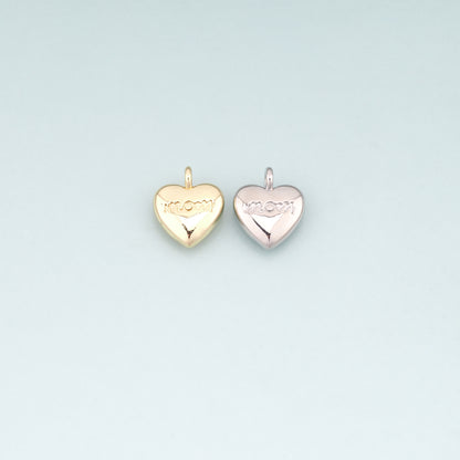 18K Gold Filled Heart Pendant,Minimalist Heart Charm Bracelet Necklace for DIY Jewelry Making Supply