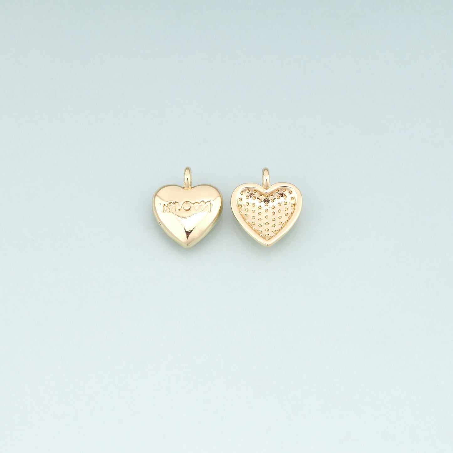 18K Gold Filled Heart Pendant,Minimalist Heart Charm Bracelet Necklace for DIY Jewelry Making Supply