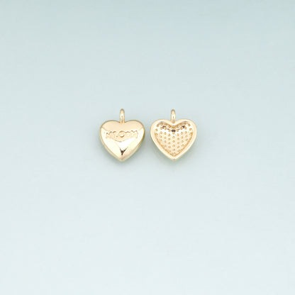 18K Gold Filled Heart Pendant,Minimalist Heart Charm Bracelet Necklace for DIY Jewelry Making Supply