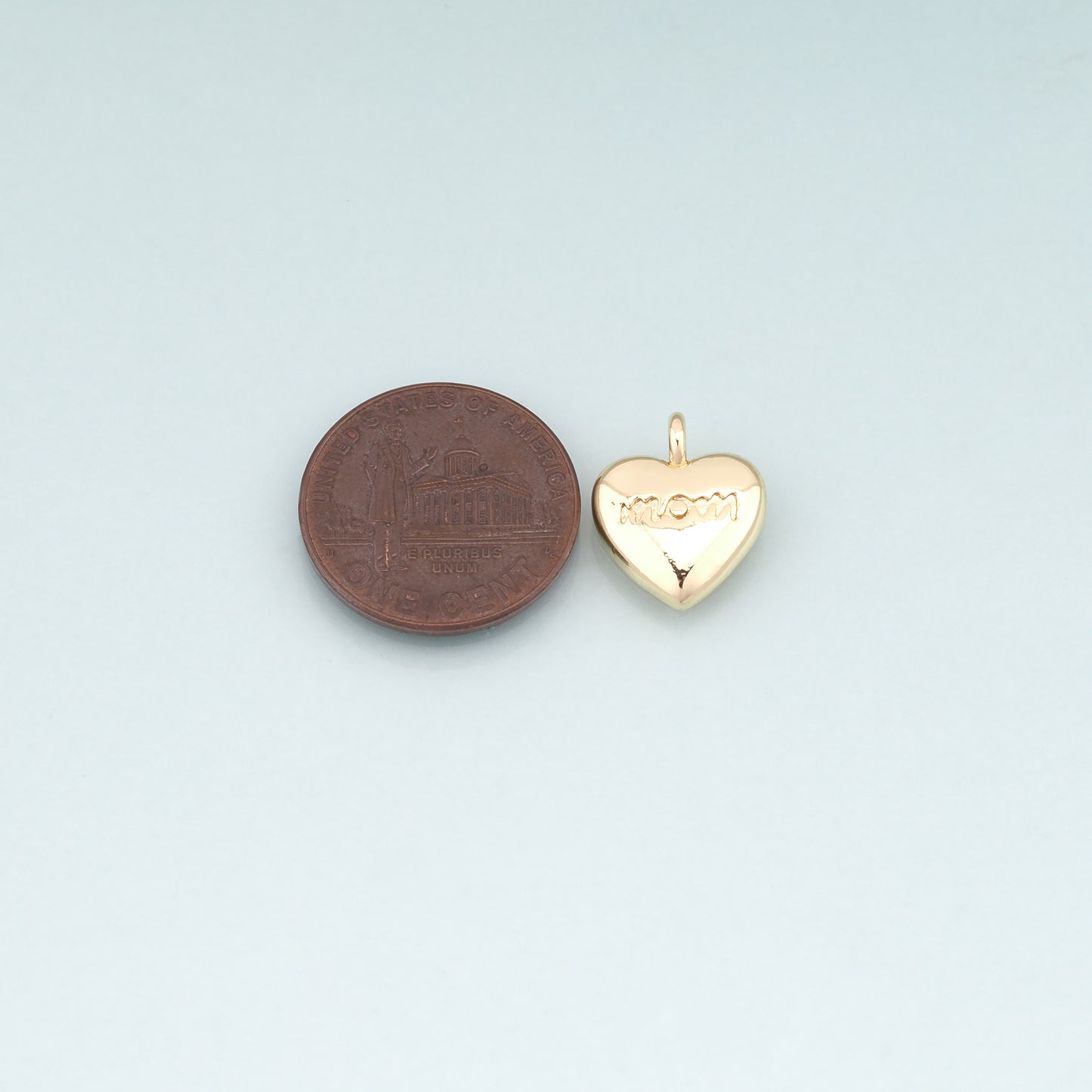 18K Gold Filled Heart Pendant,Minimalist Heart Charm Bracelet Necklace for DIY Jewelry Making Supply