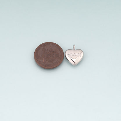 18K Gold Filled Heart Pendant,Minimalist Heart Charm Bracelet Necklace for DIY Jewelry Making Supply