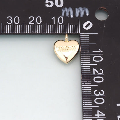 18K Gold Filled Heart Pendant,Minimalist Heart Charm Bracelet Necklace for DIY Jewelry Making Supply