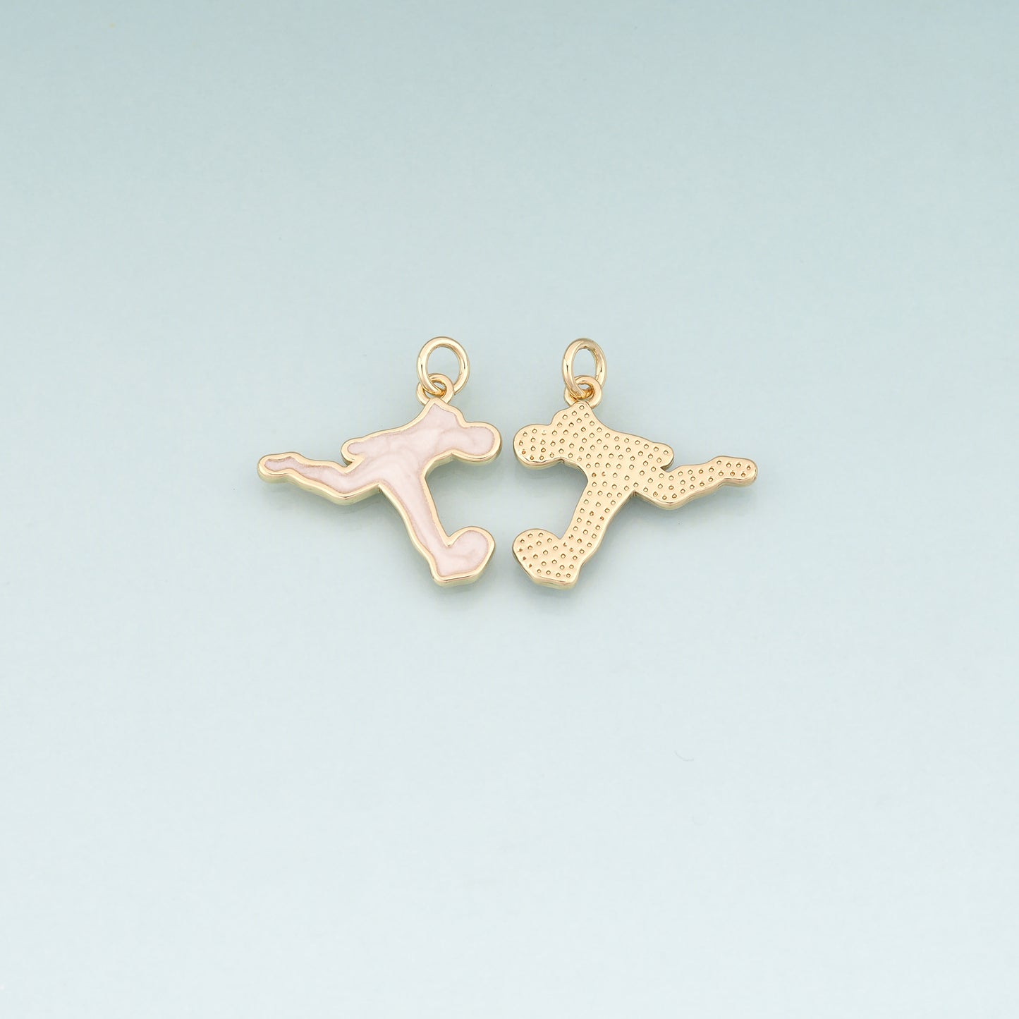 18K Gold Filled Enamel Running Pendant,Athlete Charm Bracelet Necklace for DIY Jewelry Making Supply