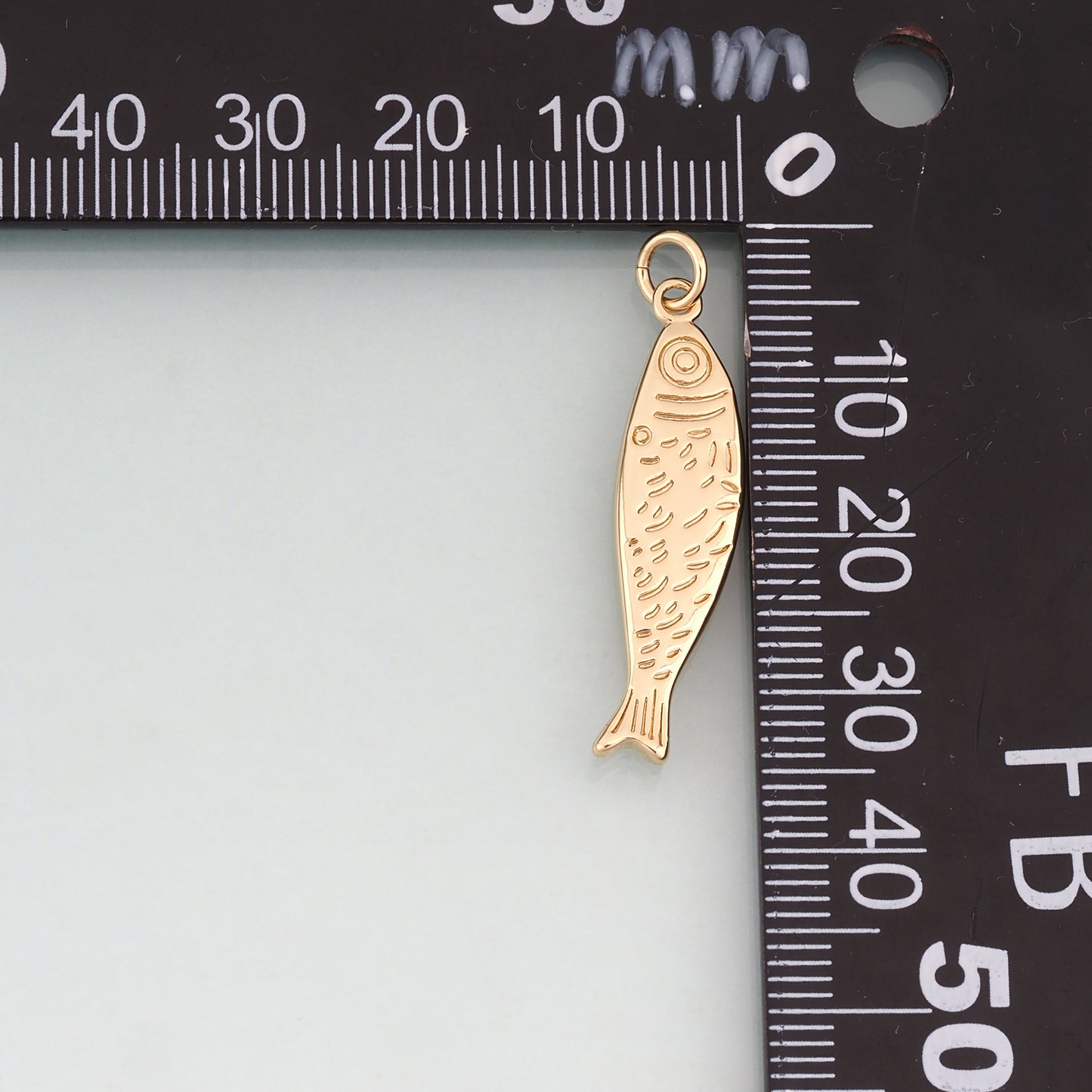 18K Gold Filled Fish Pendant,Ocean Charm Bracelet Necklace for DIY Jewelry Making Supply