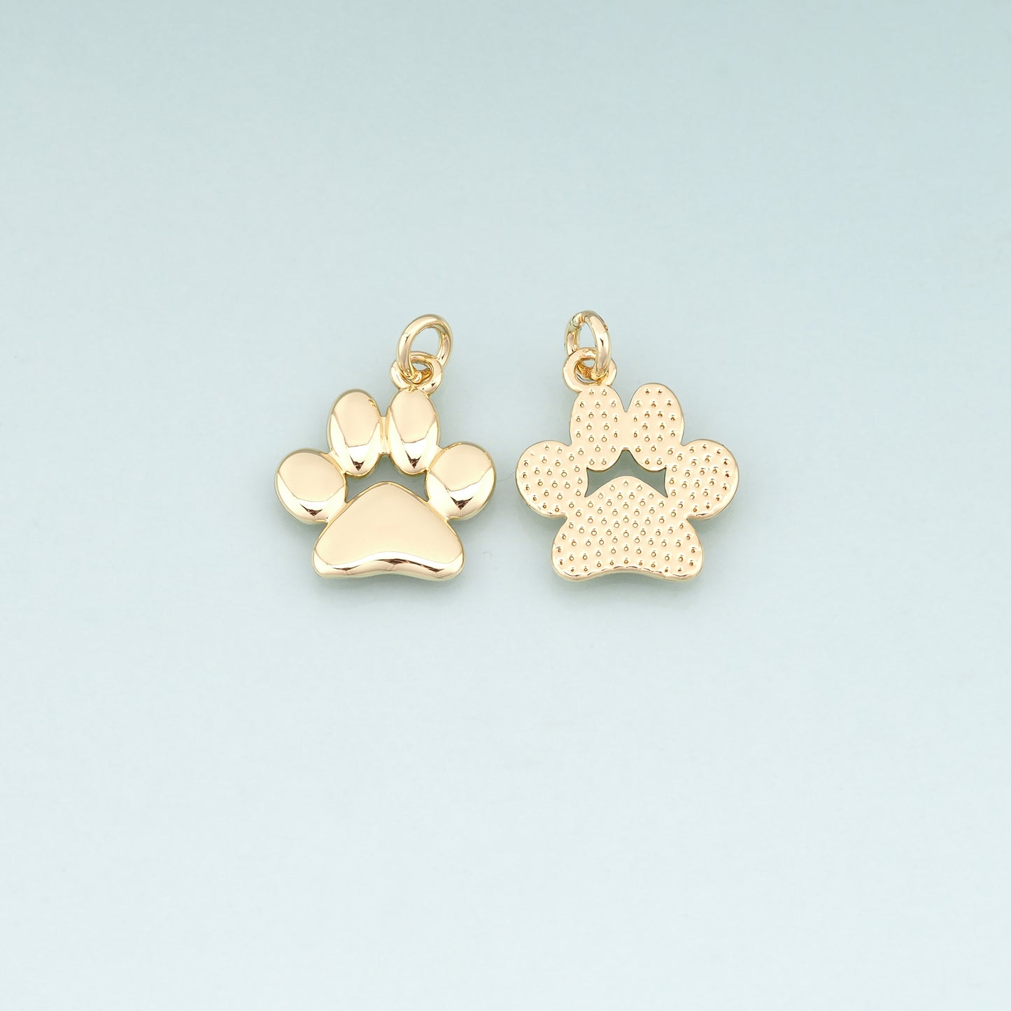 18K Gold Filled Pet Paw Prints Pendant,Cute Charm Bracelet Necklace for DIY Jewelry Making Supply