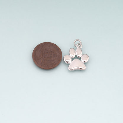 18K Gold Filled Pet Paw Prints Pendant,Cute Charm Bracelet Necklace for DIY Jewelry Making Supply