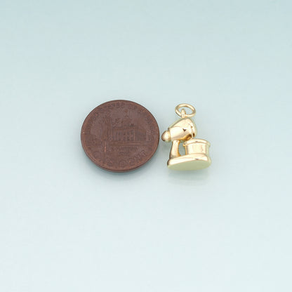 18K Gold Filled Coffee Machine Pendant,Drinks Charm Bracelet Necklace for DIY Jewelry Making Supply