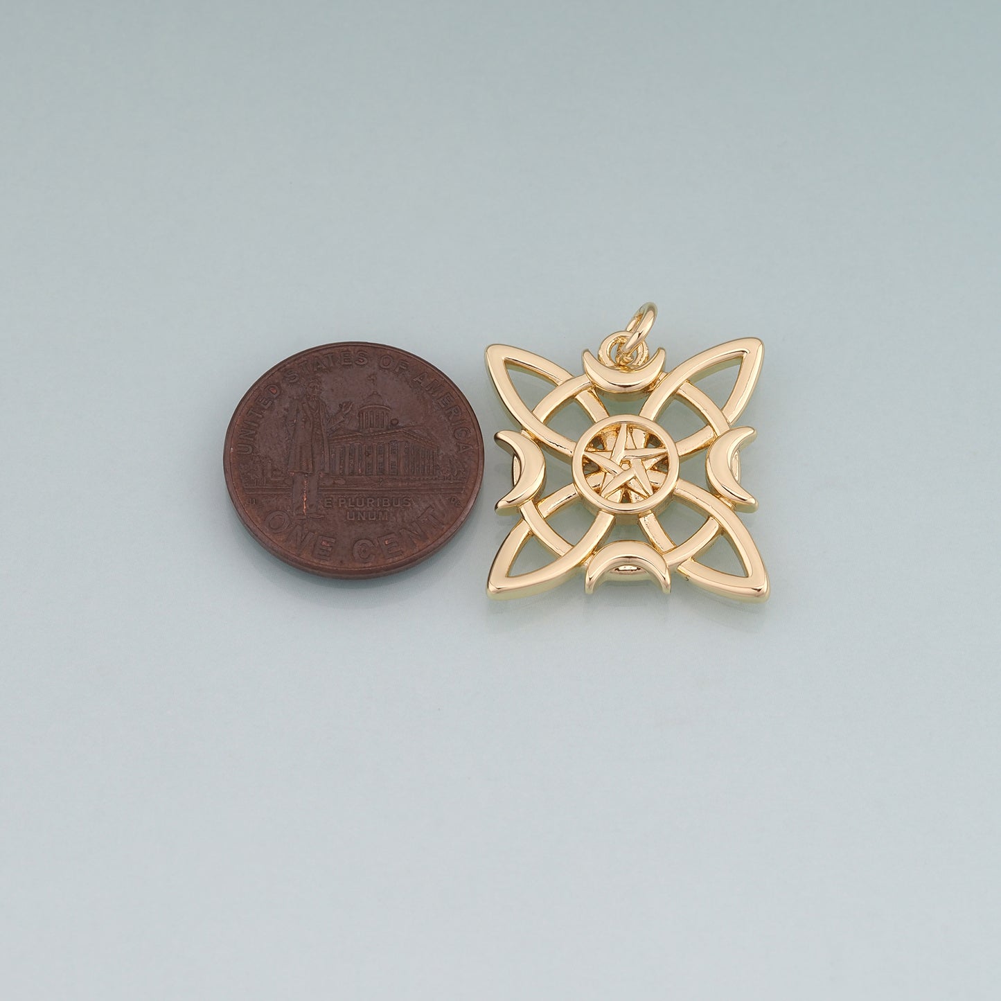 18K Gold Filled Star Compass Pendant,Star Charm Bracelet Necklace for DIY Jewelry Making Supply