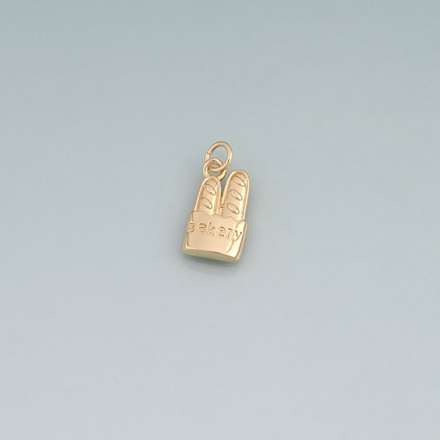18K Gold Filled Baguette Pendant,French Flair Charm Bracelet Necklace for DIY Jewelry Making Supply