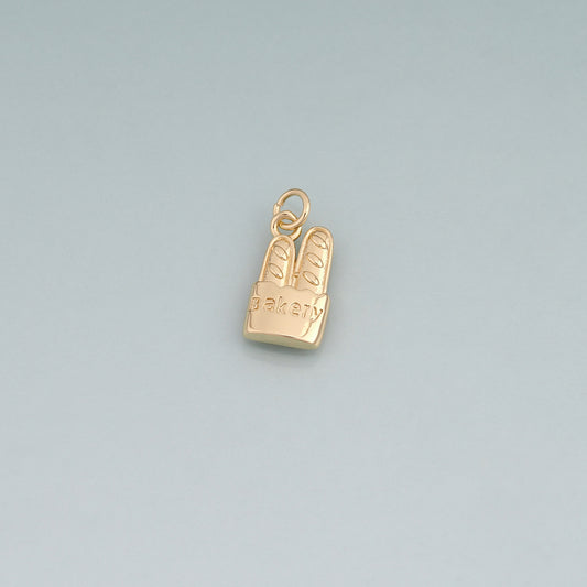 18K Gold Filled Baguette Pendant,French Flair Charm Bracelet Necklace for DIY Jewelry Making Supply